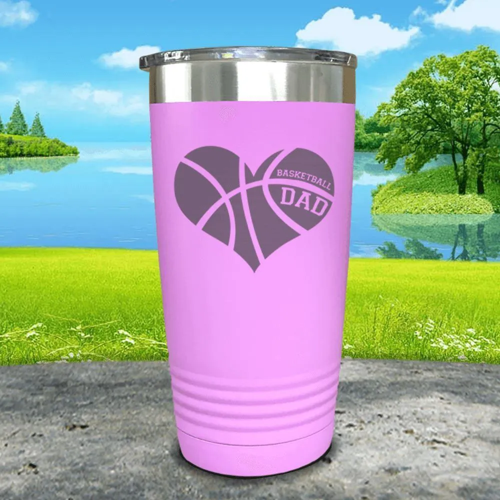 Basketball Dad Heart Engraved Tumbler