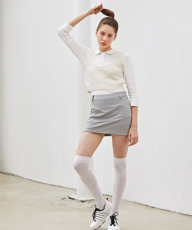 MYCL  Zipper Culotte Skirt - Grey