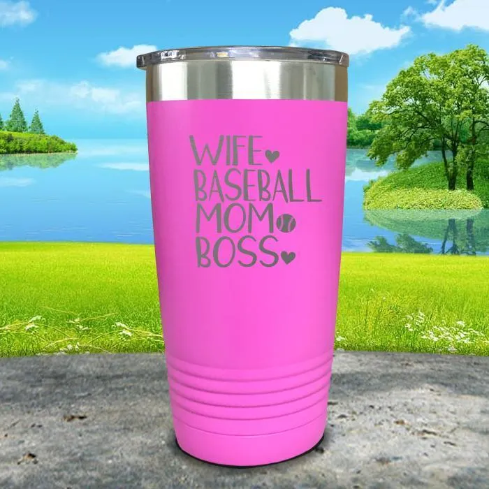 Wife Baseball Mom Boss Engraved Tumbler